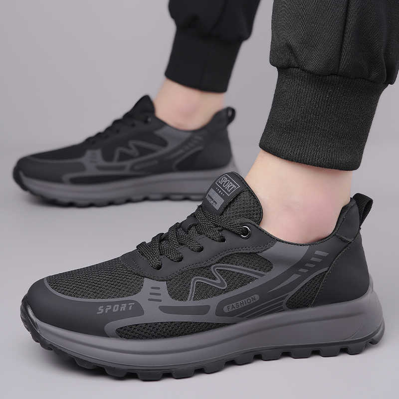 Men Shoes Trainers - Botas altas perforadas con cordones para