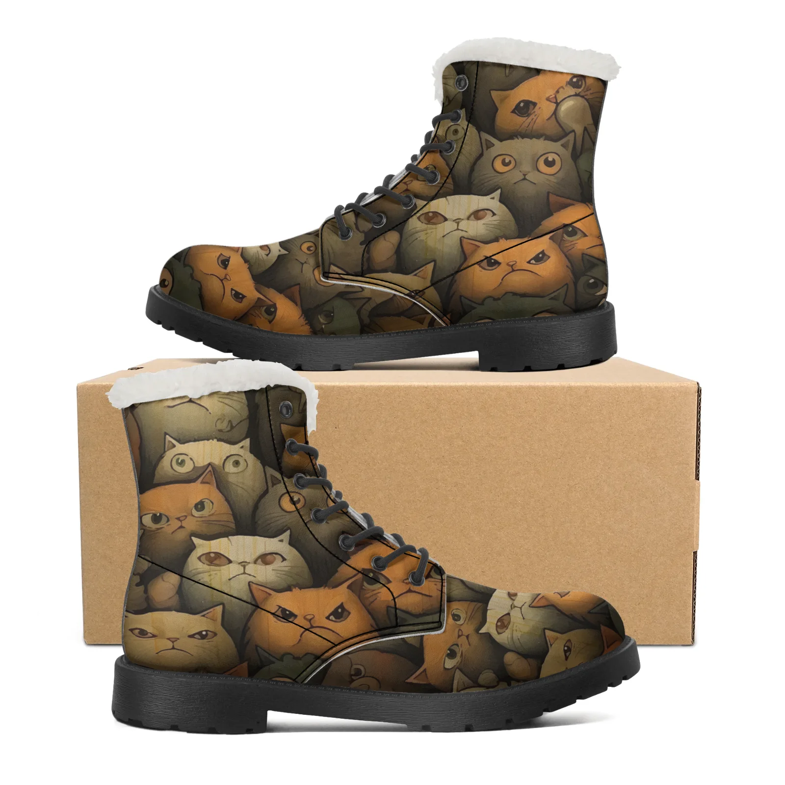 Men Shoes Eu To Us Size - Botas de nieve de felpa con