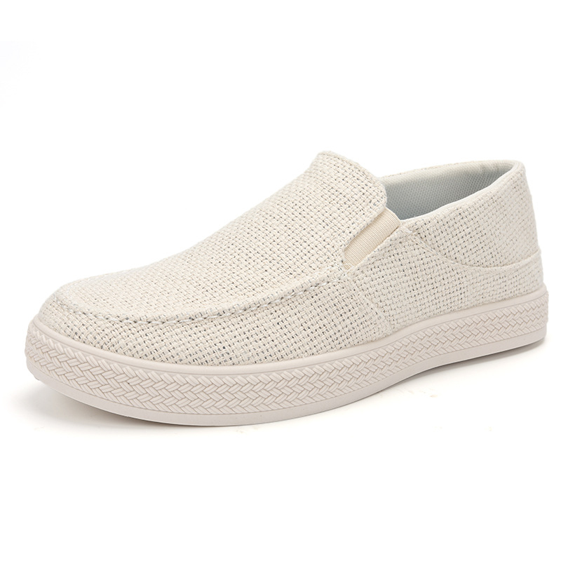 Men'S Shoes Slip On - Mocasines de lino para hombre, transpirables,