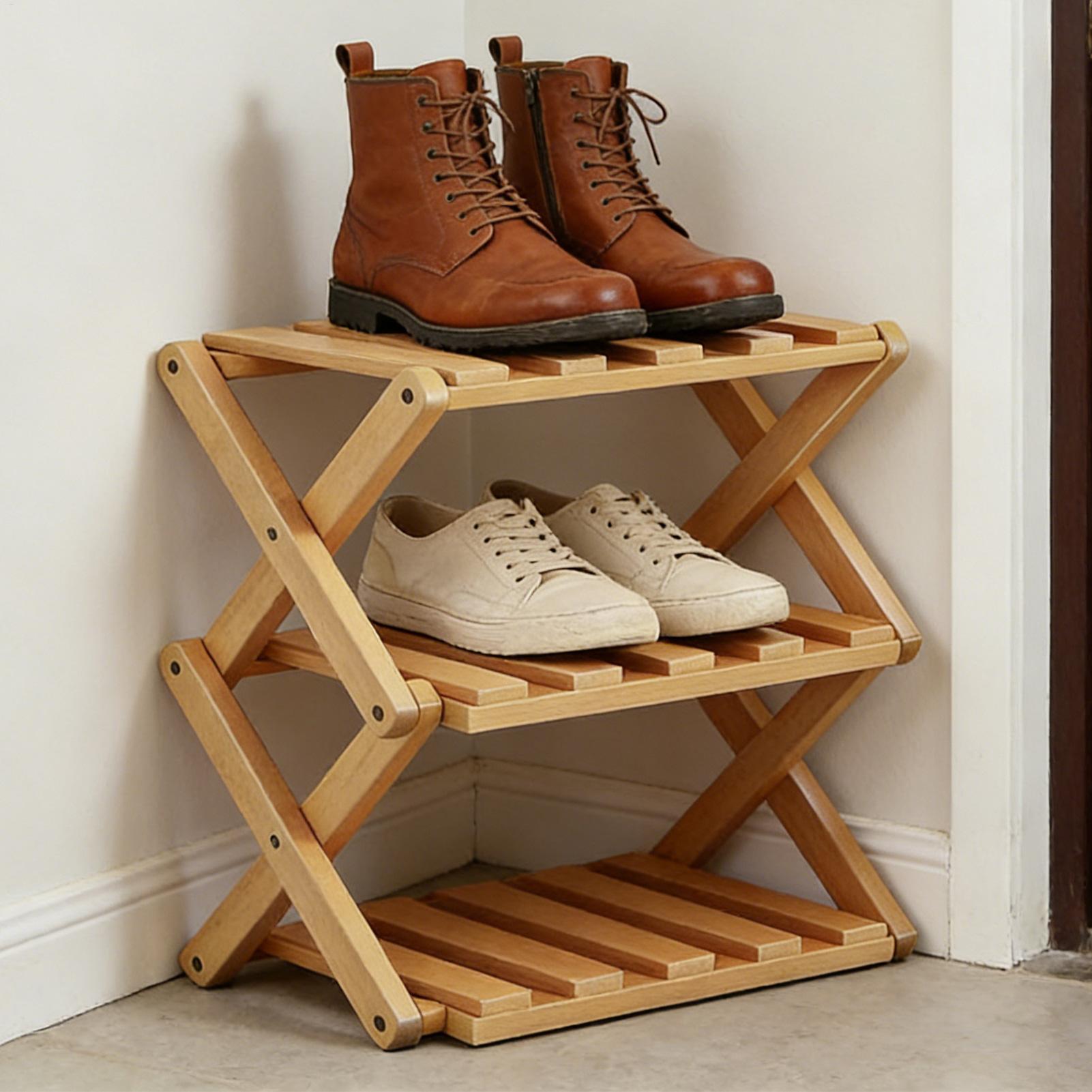 Zapateros de madera de 3 nivel - Men Shoes Rack reseña y precio