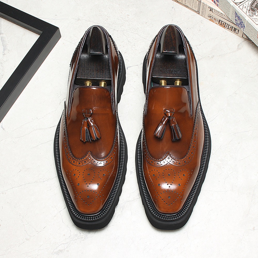 Zapatos de cuero informales de - Men Shoes Eu To Us Size reseña y precio