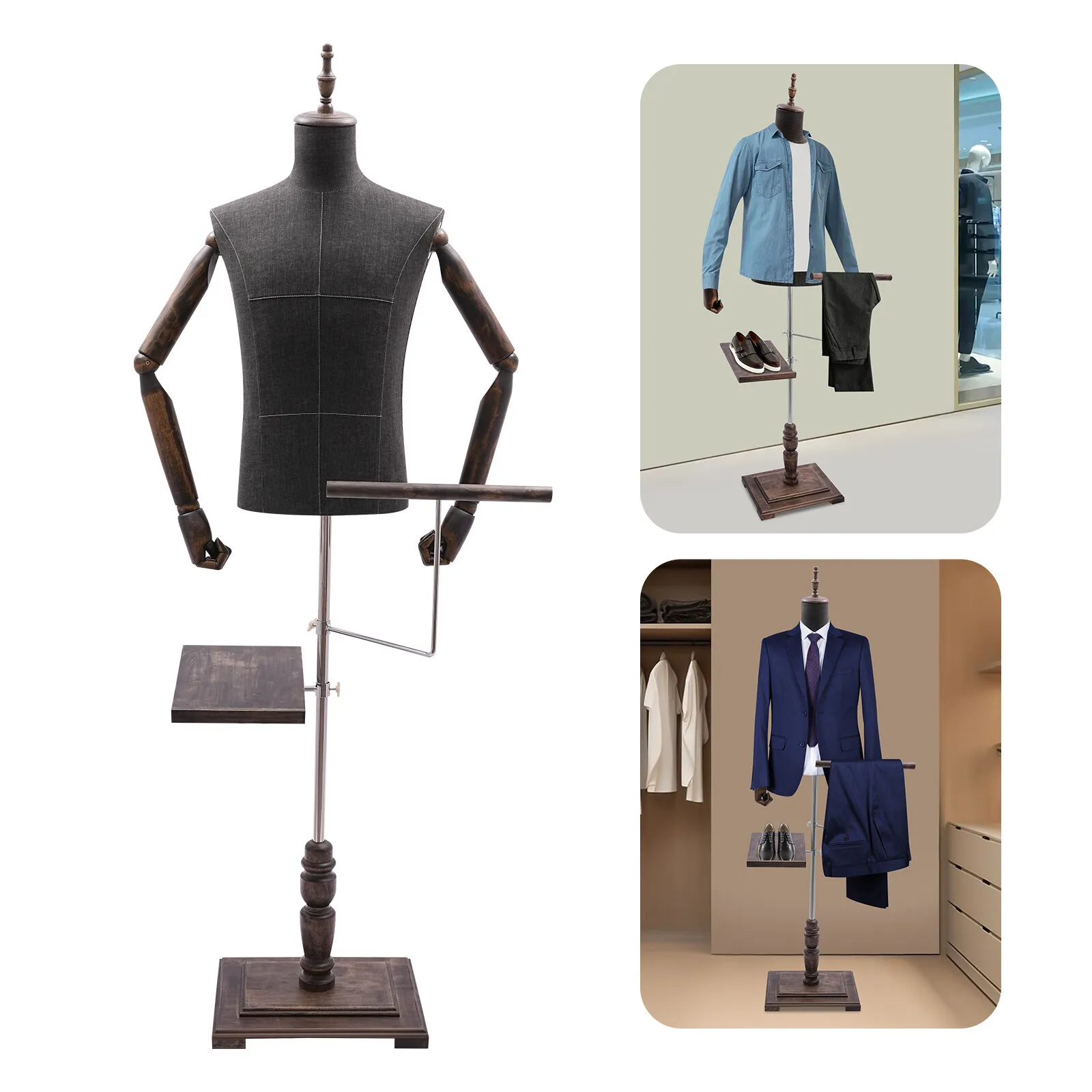 Maniquí masculino con brazos,  - Men Shoes Rack reseña y precio