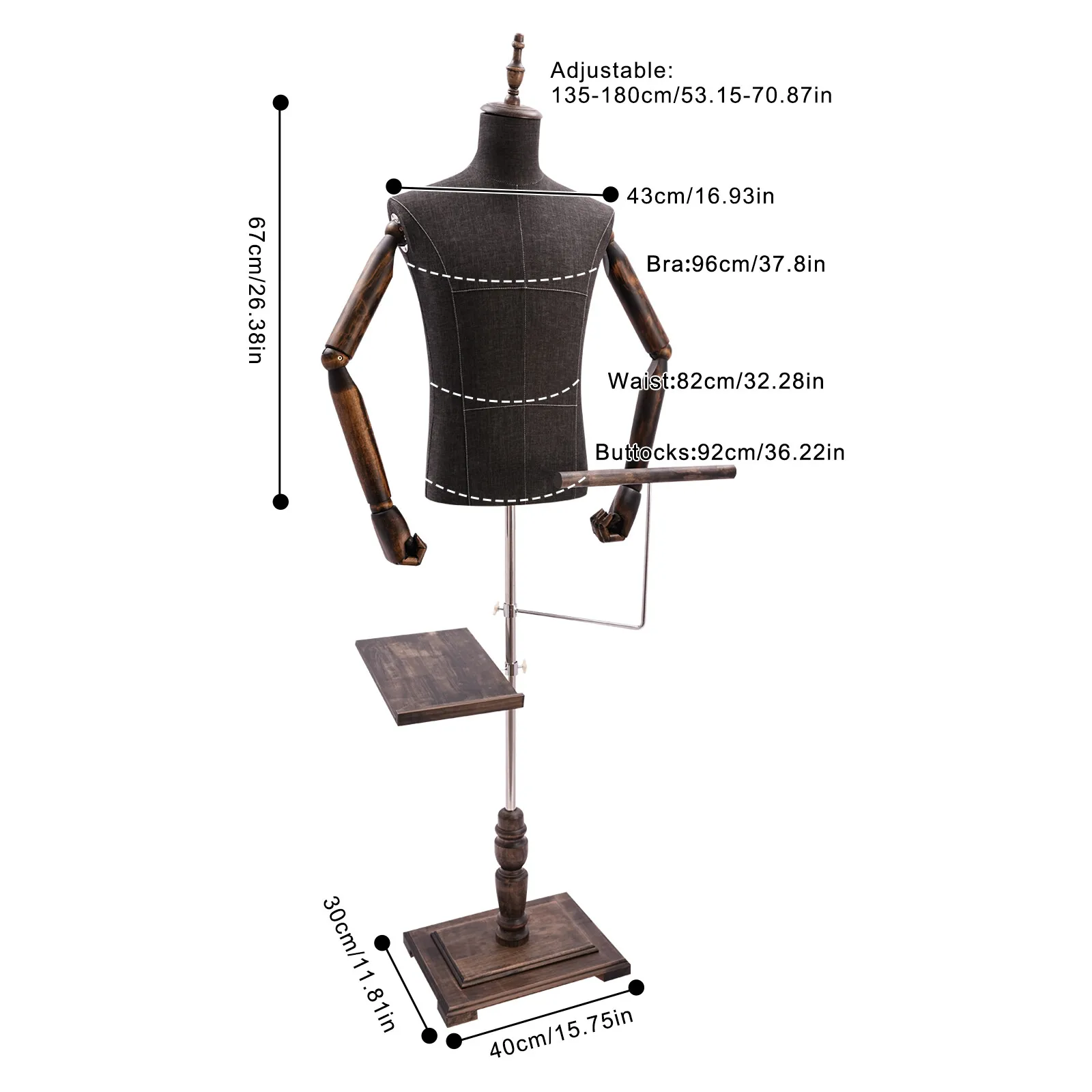 Maniquí masculino con brazos,  - Men Shoes Rack reseña y precio