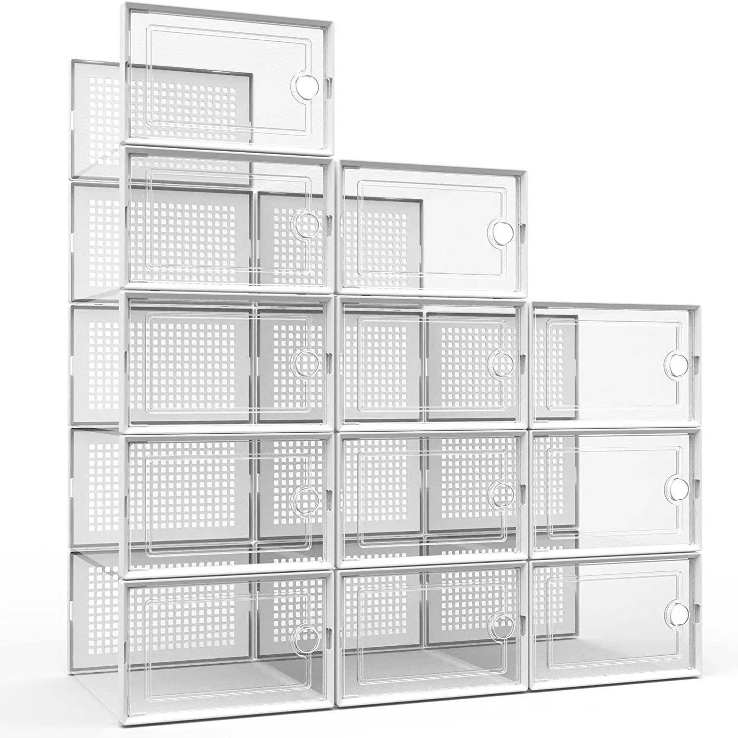 Caja de zapatos transparente d - Men Shoes Rack reseña y precio